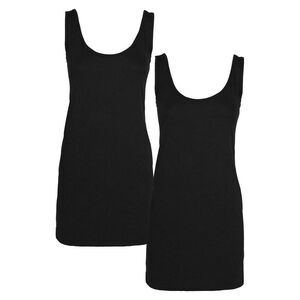 Keanu Womens/Ladies Cotton Blend Tank Top (Pack of 2) / Black